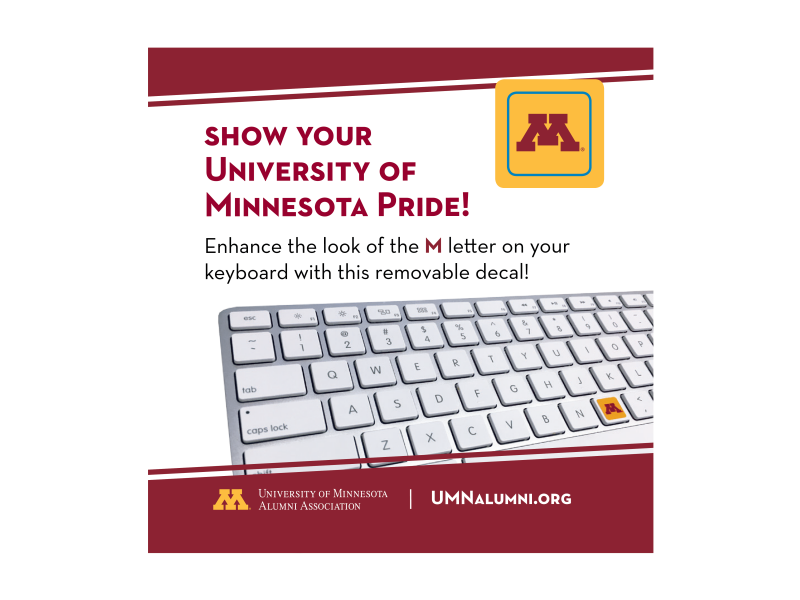 Keyboard Sticker Design Example, merch to promote college pride