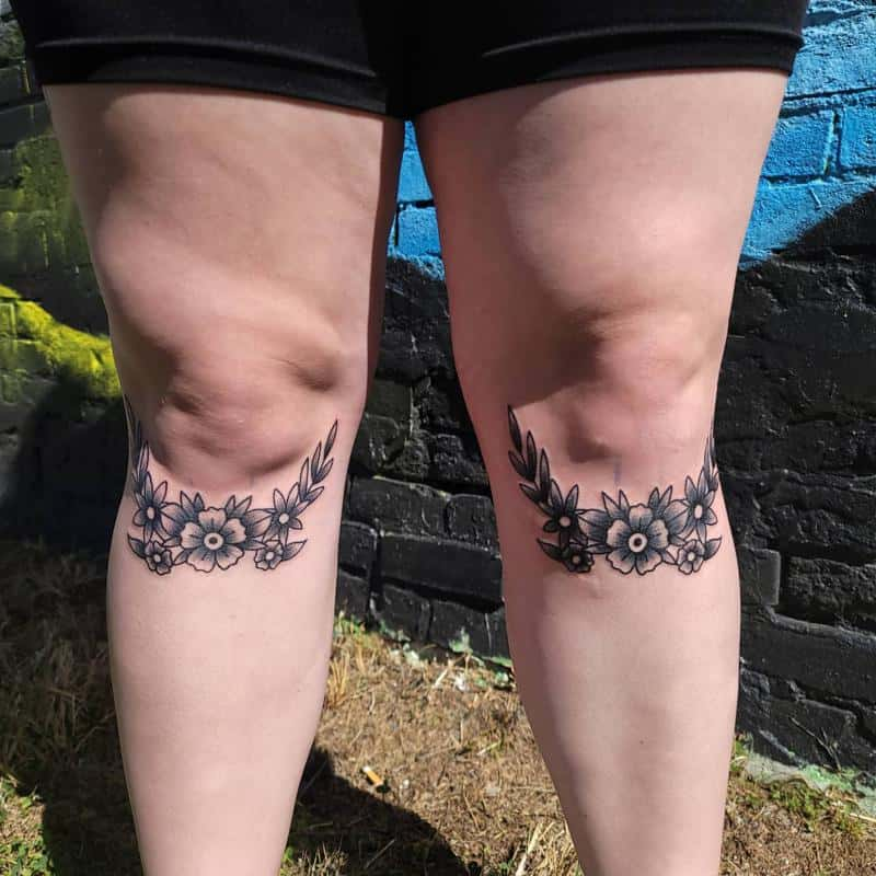 Tired of the kneecap? You can rock the under knee tatto too