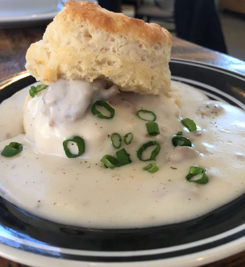 Woodland Biscuit Company - Best Brunch Spot in Woodland, Utah- Old-Timer classic breakfast of Biscuits and Gravy.