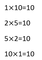 Factors and their multiples chart