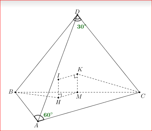 Cho tứ diện (ABCD) có hai mặt (left( {ABC} right);,;left( {DBC} right))vuông góc với nhau.Biết (BC = a),(widehat {BAC} = 60^circ ,)(widehat {BDC} = 30^circ ). Tính thể tích V của khối cầu ngoại tiếp tứ diện (ABCD).</p> 1