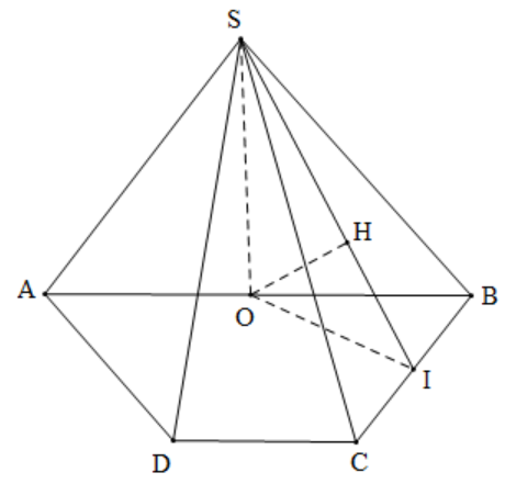 Cho hình chóp (S.ABCD) có đáy là hình thang cân với đáy lớn(AB = 2a,AD = BC = CD = a) mặt bên (SAB) là tam giác cân đỉnh (S)và nằm trong mặt phẳng vuông góc với mặt phẳng (ABCD)<em>. </em>Biết khoảng cách từ(A) tới mặt phẳng ((SBC)) bằng (frac{{2asqrt {15} }}{5}), tính theo (a) thể tích (V) của khối chóp.</p> 1