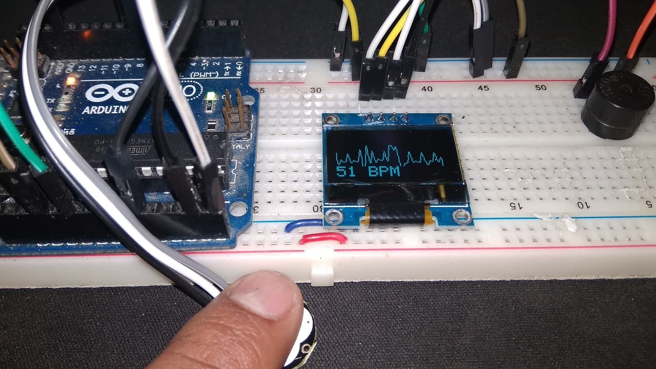 ECG Display using Pulse Sensor with OLED & Arduino