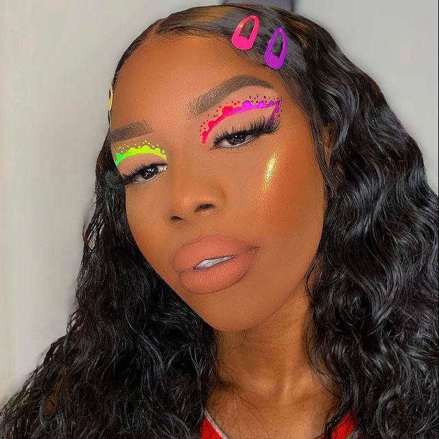 Dual-toned Neon Easter Makeup