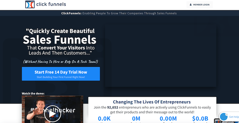 Pages de destination ClickFunnels