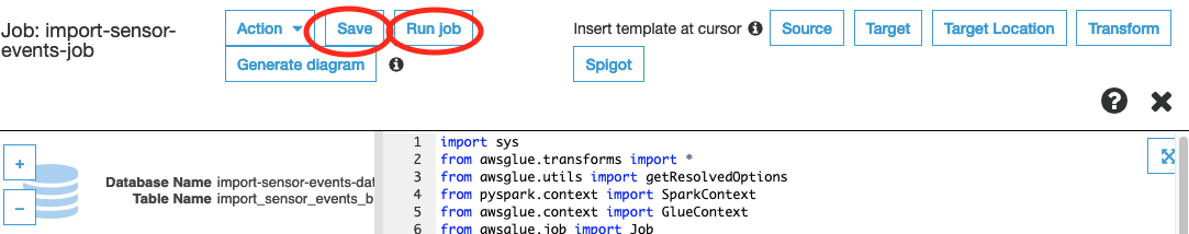 JSON to Redshift: Run job