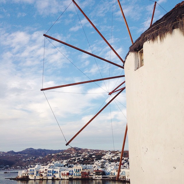 Mykonos Windmills in Greece.