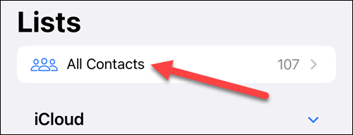 Select "All Contacts."