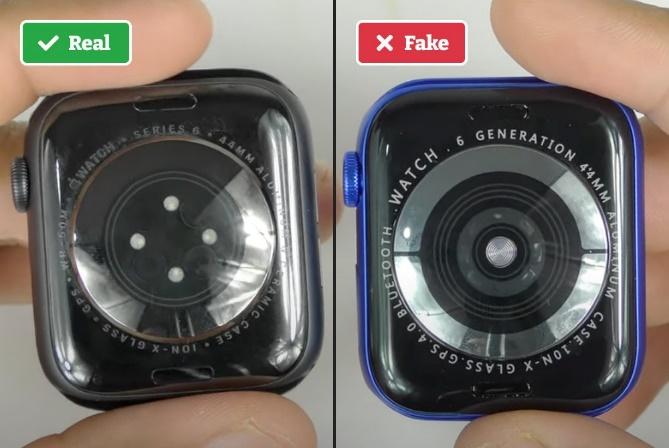 Real vs fake Apple Watch heart sensor