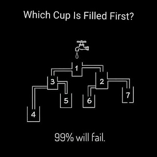 Which cup filled first puzzle answer detail