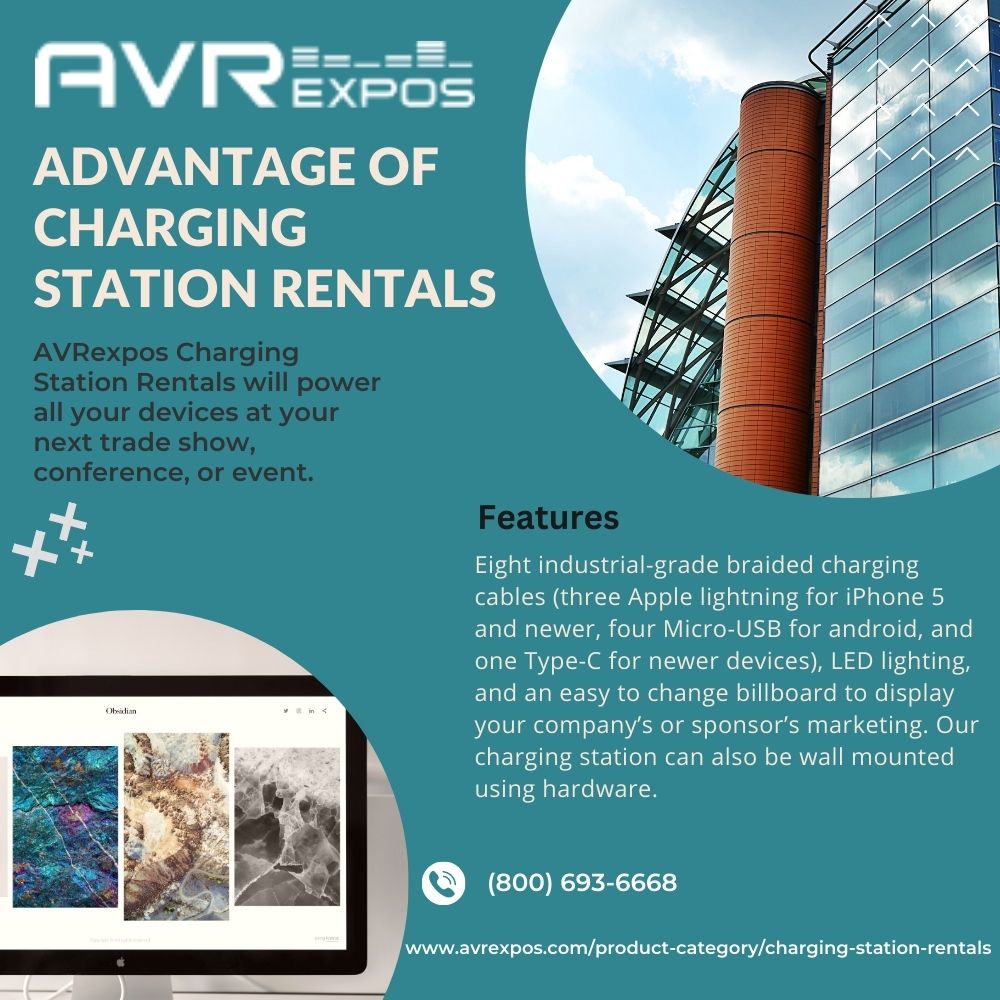AVRexpos Charging Station Rentals will power all your devices at your next trade show, conference, or event. Charging Station Rentals from AVRexpos are the best, most simple charging station solution available to help drive and keep traffic as well as increasing guest satisfaction.