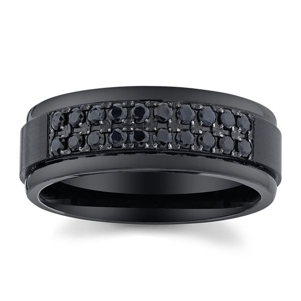 Black tungsten black
sapphire ring