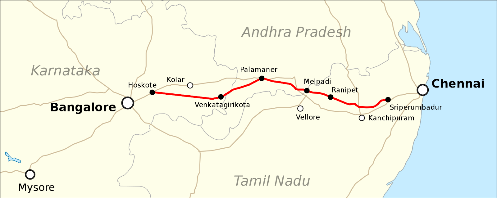 Chennai To Bangalore Bus Route Map Via Chittoor Chennai Bangalore Expressway - Route, Map, Toll Rates And More