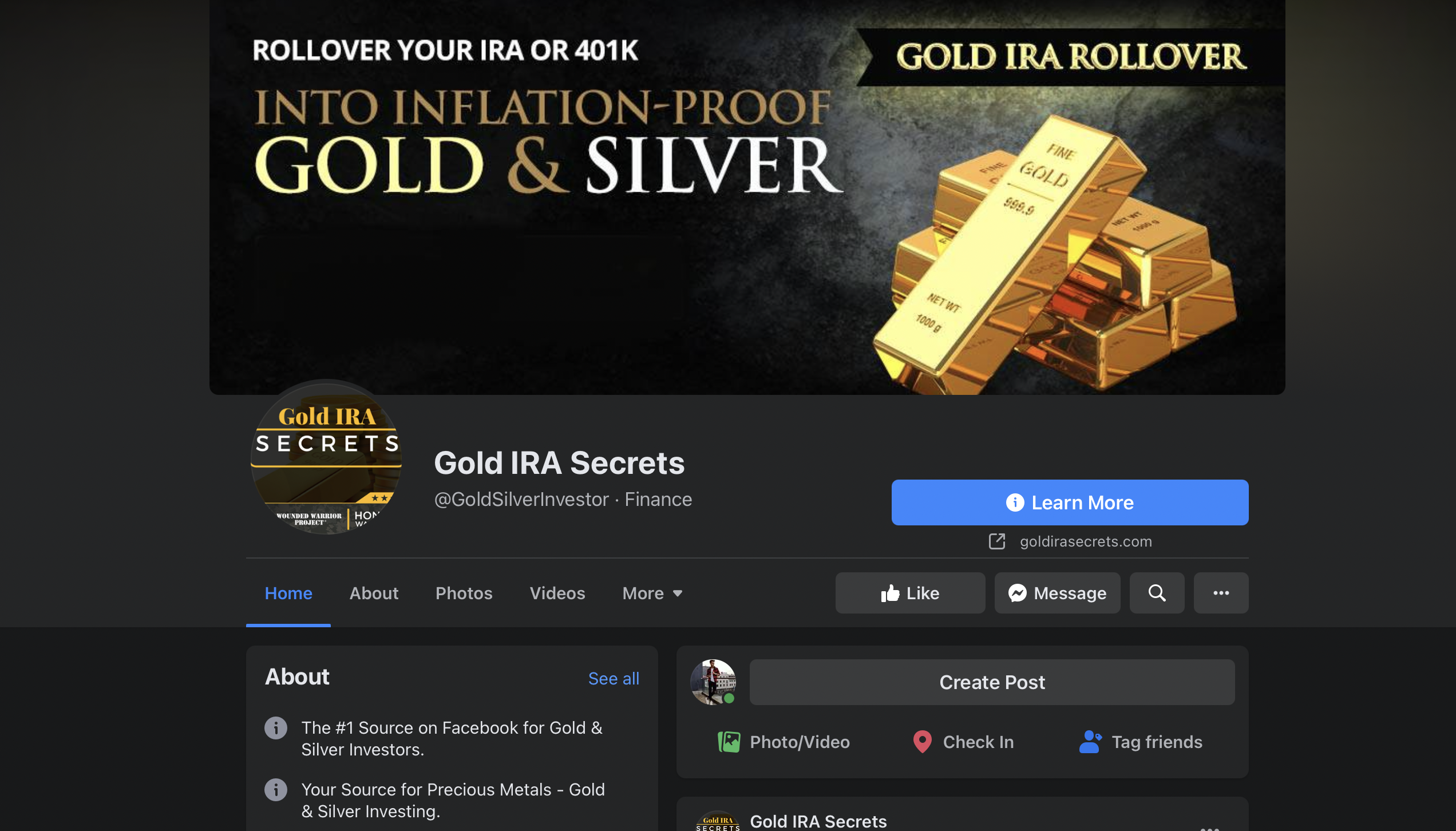 Gold IRA Secrets FB group