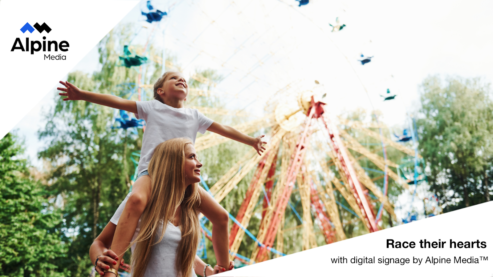 Outdoor Digital Signage Displays race your guests' hearts - Ferris wheel wonder with mom