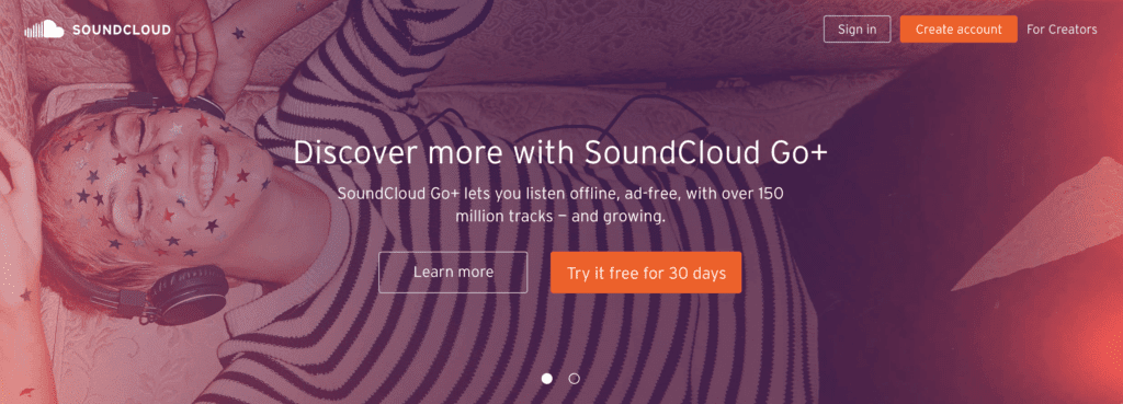 SoundCloud Home Page