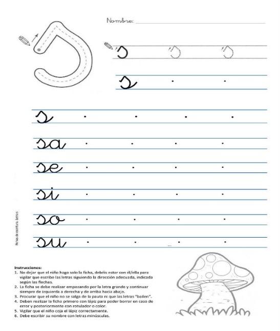Caligrafia letra s | Trazos de letras, Lectoescritura