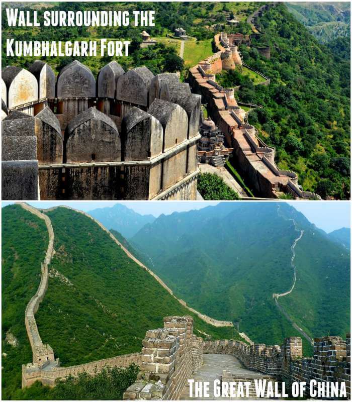 Wall surrounding the Kumbhalgarh Fort-The Great Wall of China