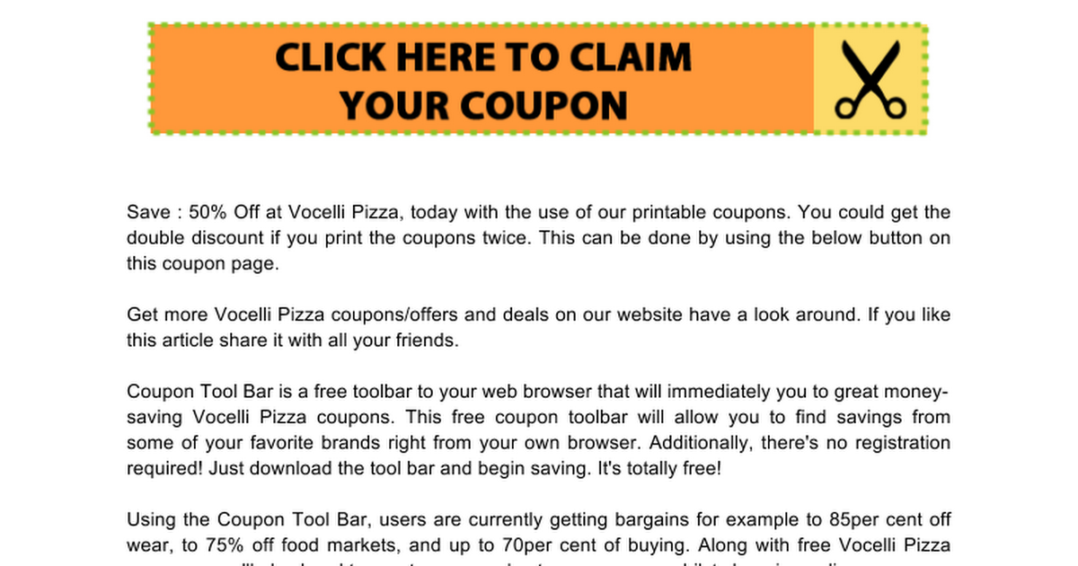 VOCELLI PIZZA COUPONS Google Docs