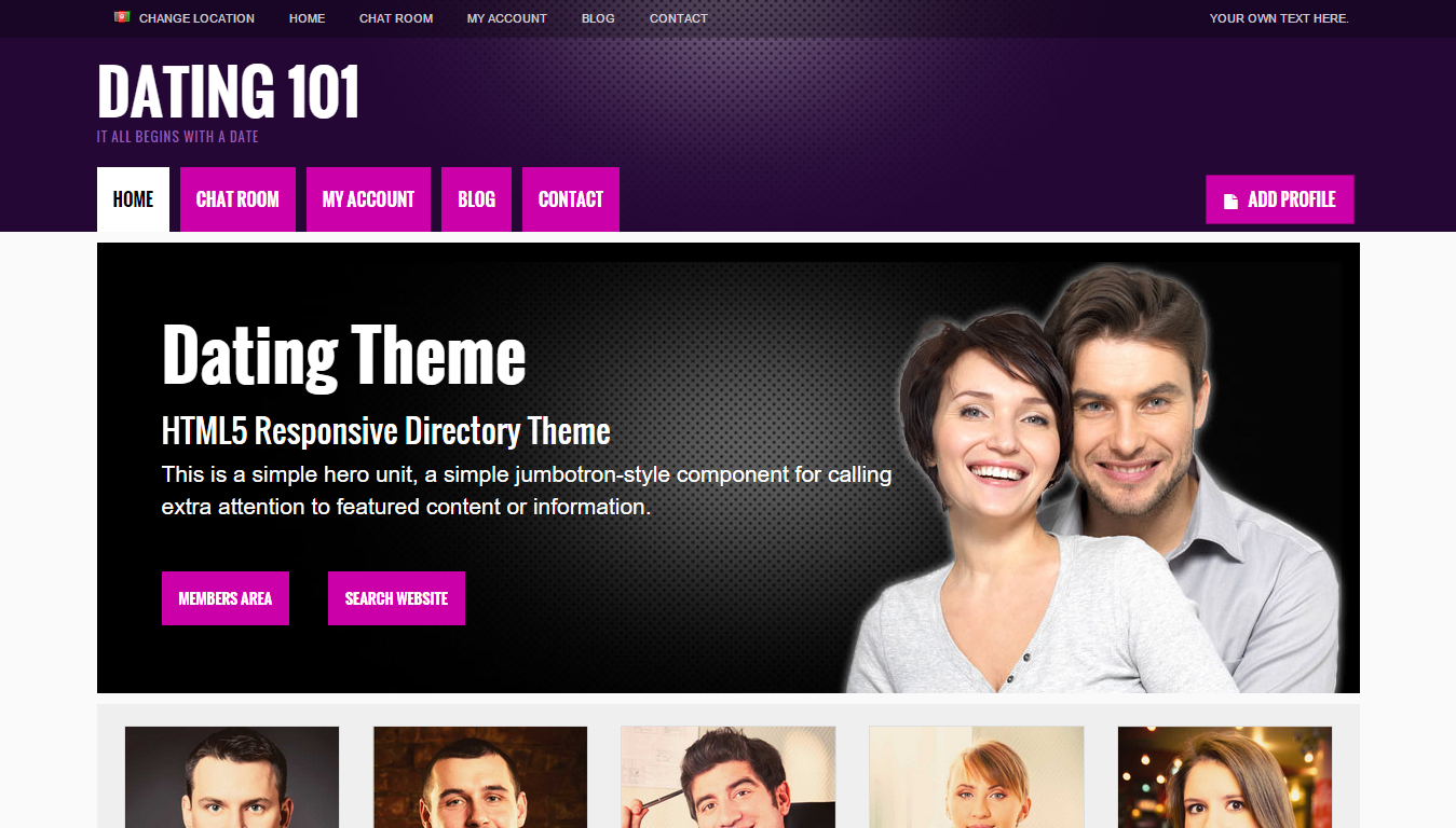 Namoro online - Tema de namoro WordPress