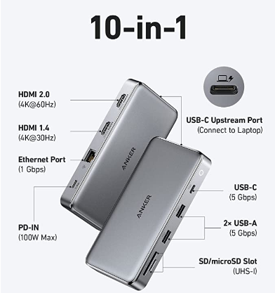 Anker 364 USB-C Hub (10-in-1, Dual 4K HDMI) - Anker US