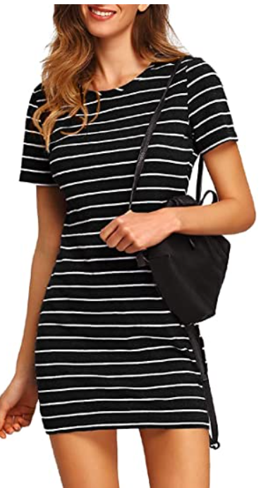 amazon black striped casual summer dresses