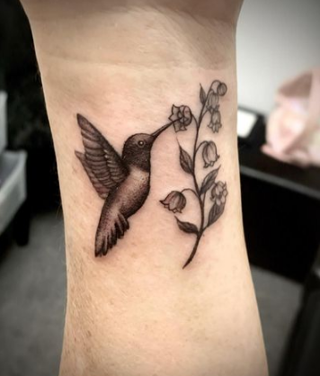 Little Hummingbird Lily Of The Valley Tattoo