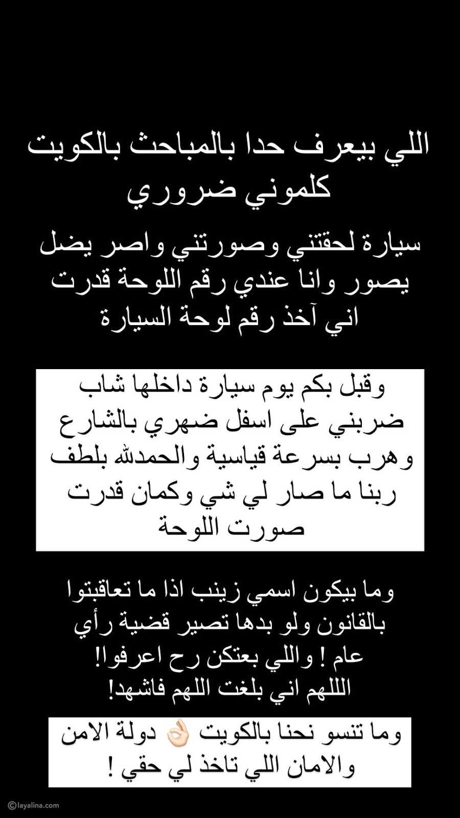 زينب فياض تتعرض للضرب والمضايقة وتطلب من متابعيها هذا الأمر