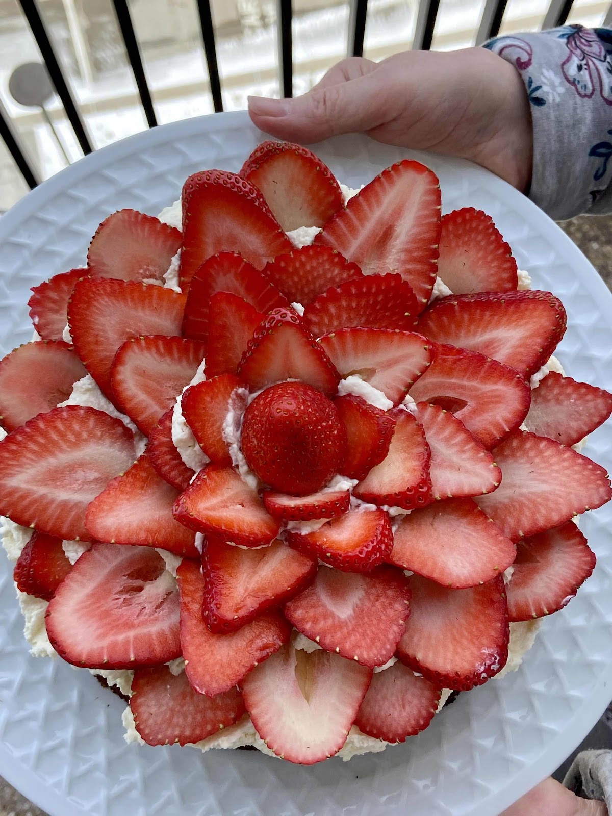 Flower Design with strawberries