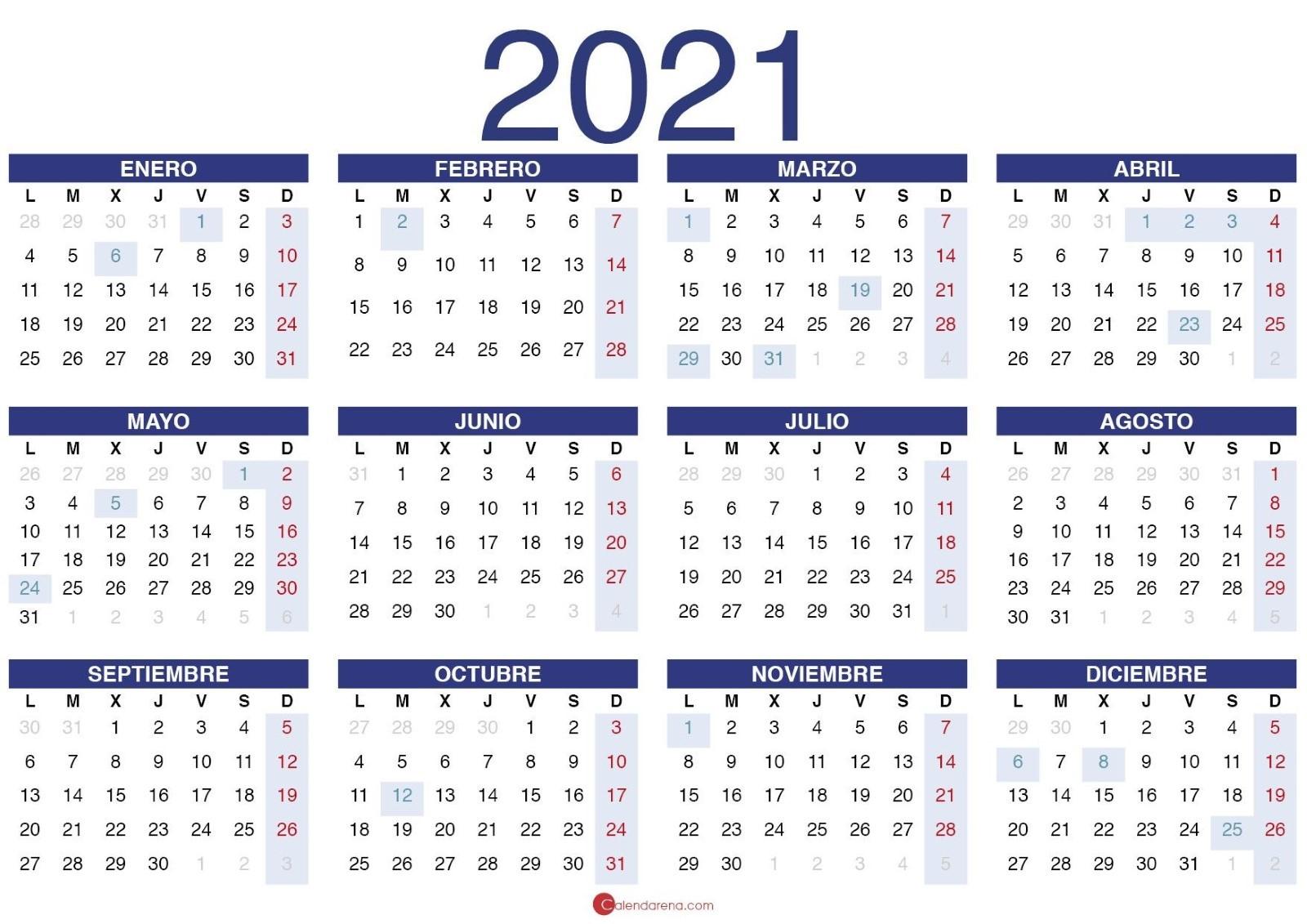 calendario 2021 pdf | Plantilla de calendario para imprimir, Calendario  para imprimir gratis, Calendario