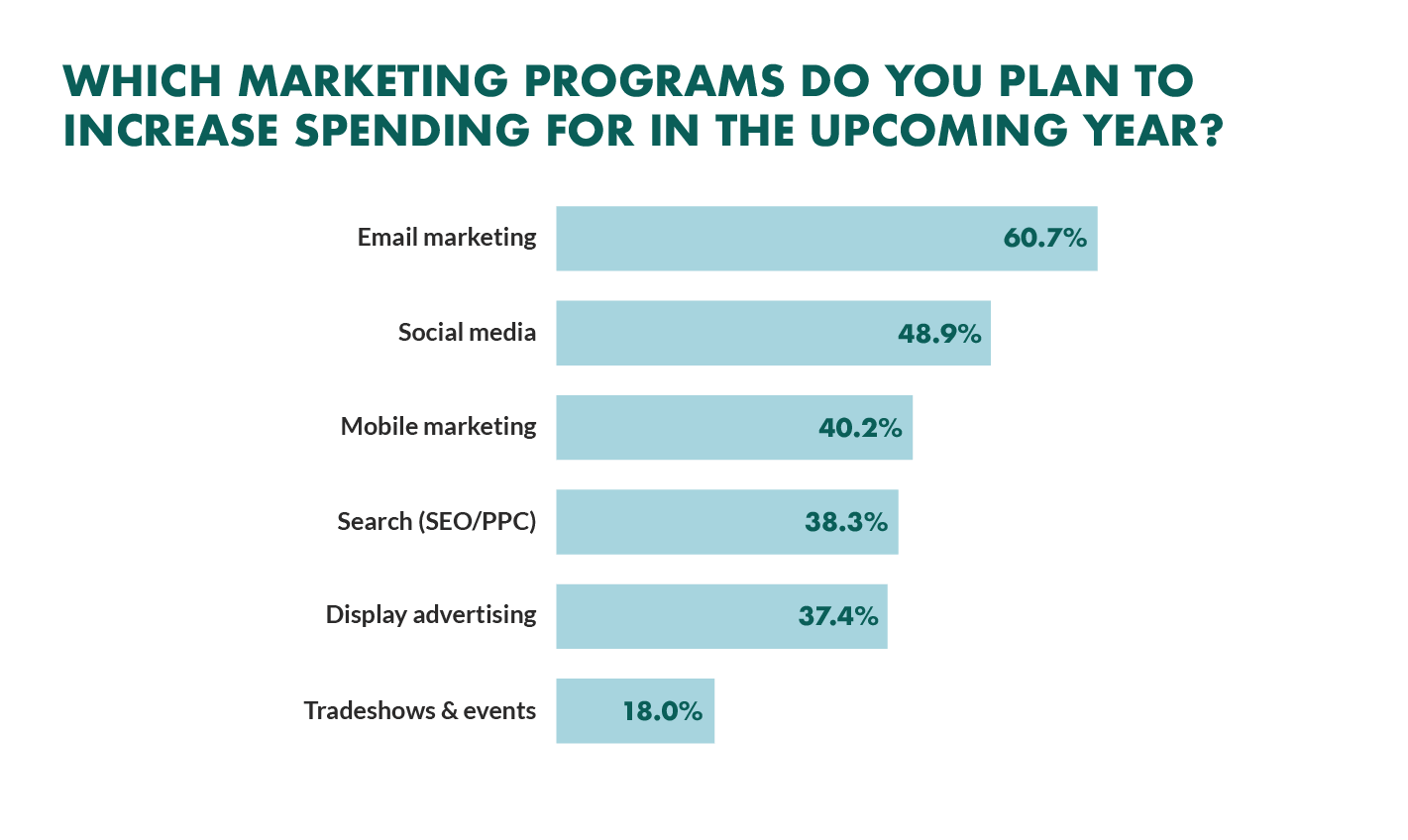 Which marketing programs do you plan to increase spending for in the upcoming year