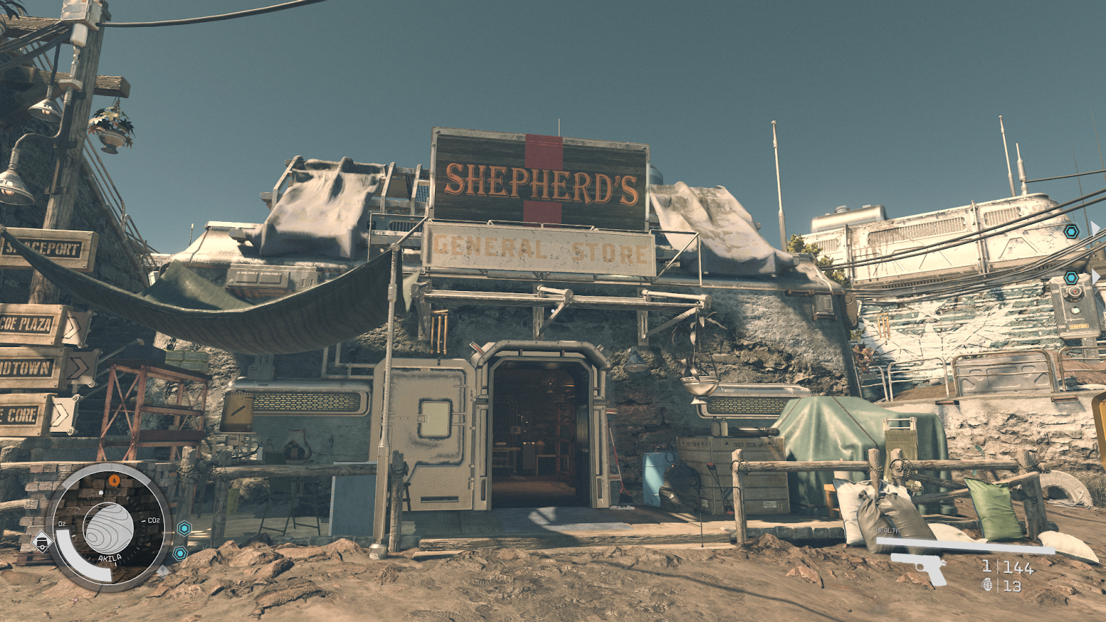 An in game screenshot of Shepherd's General Store from the game Starfield.