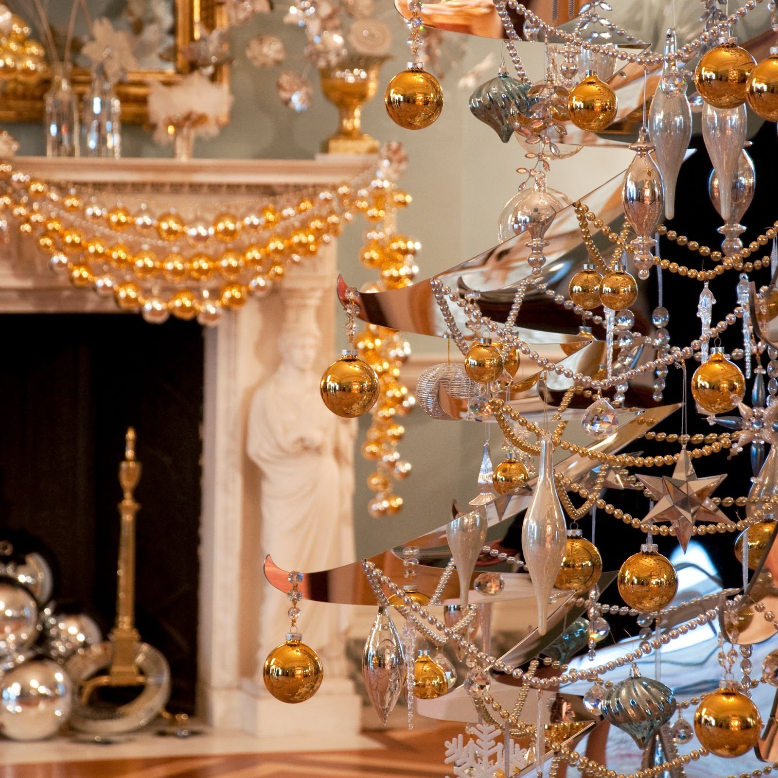 Metallic luxury gold and silver Christmas ornaments