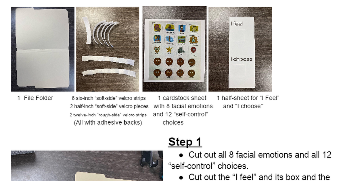 The At-Home "I Choose" Self-Control Board Directions