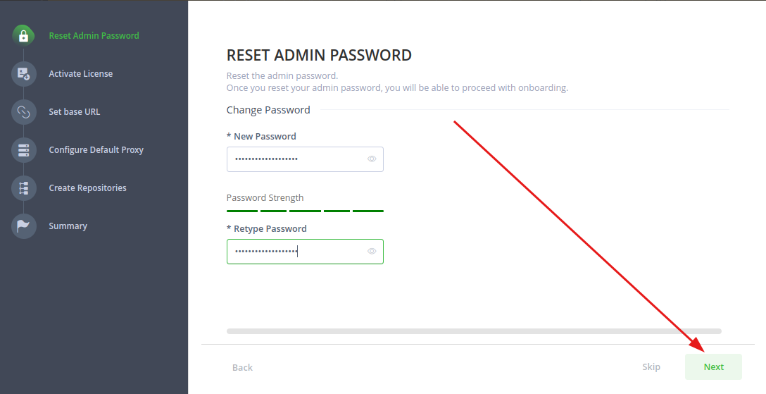 jfrog onboarding password reset