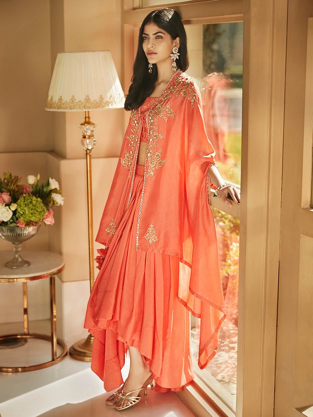the loom - Coral Banarasi Top 