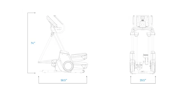 Image of the Space Dimensions for the NordicTrack FreeStride Trainer