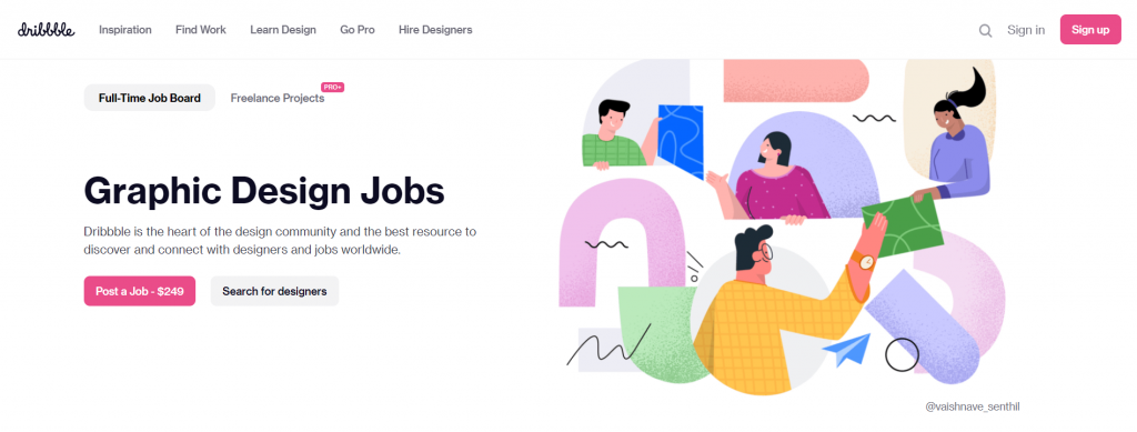 الصفحة الرئيسية Dribbble