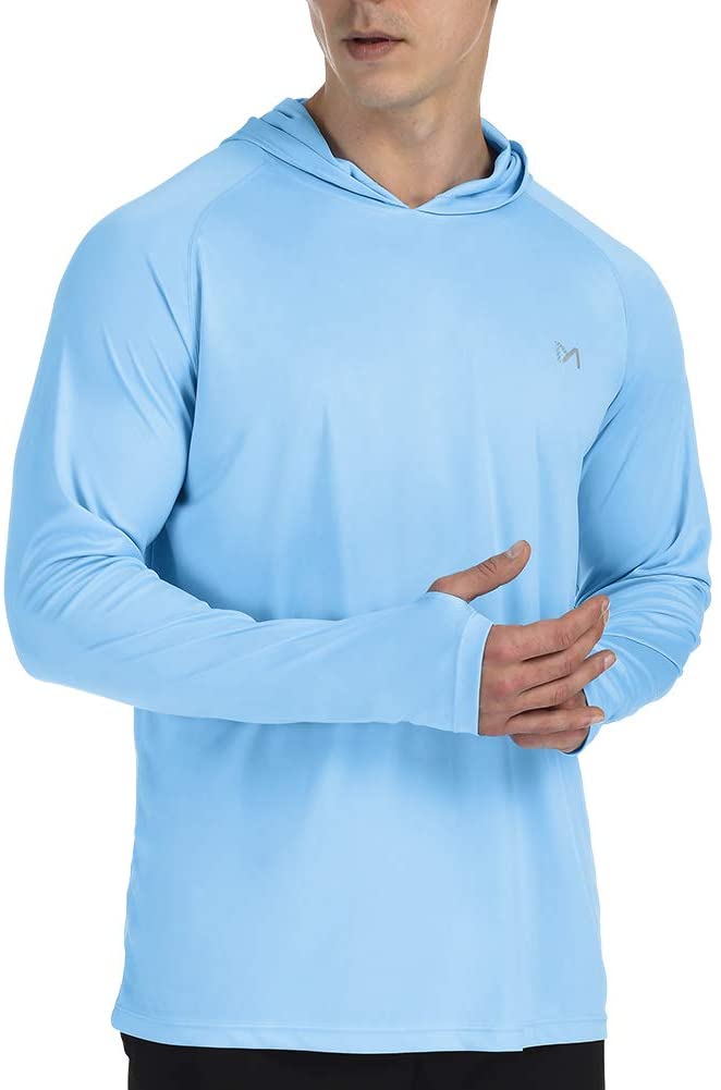 MEETYOO Men's UPF 50+ Sun Protection Long Sleeve Hoodie Shirt