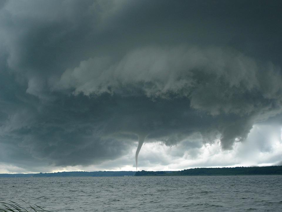 Intense wind and cloud formation during the cyclone.