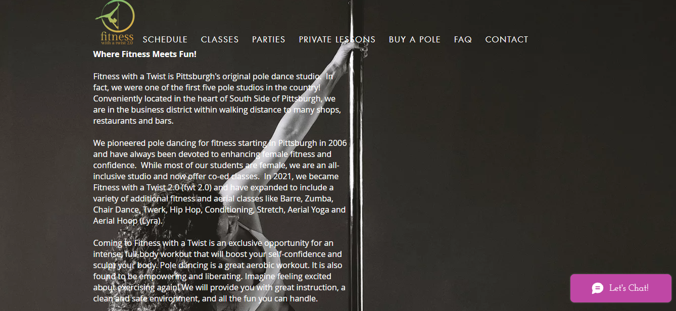 fitness with a twist is one of the best Pole Dance Classes In Pittsburgh