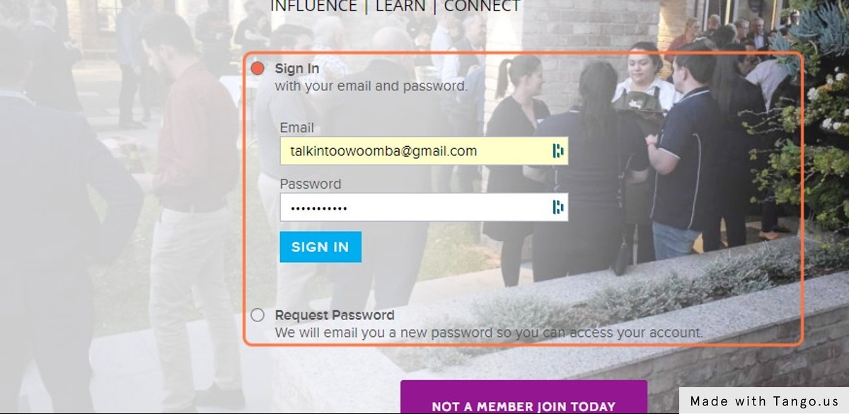 Type in  Your Email & Password