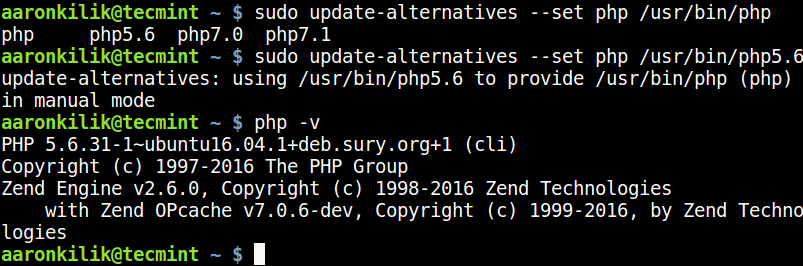 ตั้งค่าเวอร์ชัน PHP 5.6 ใน Ubuntu