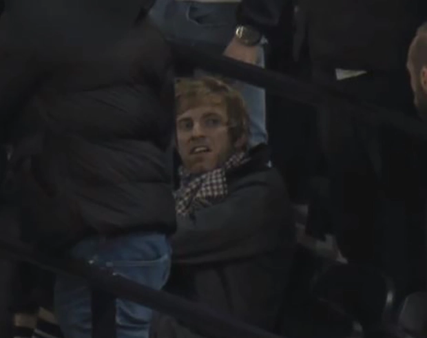 He then made a desperate scramble through the crowd