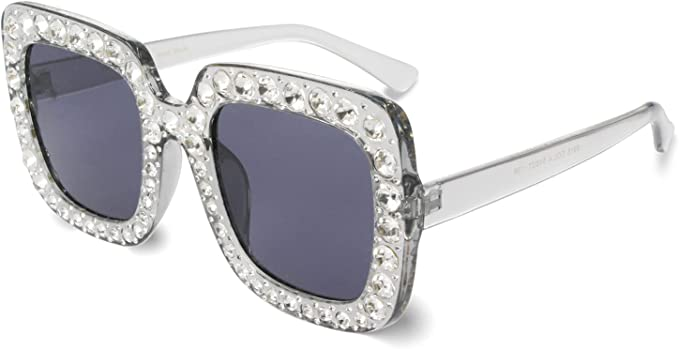 Stylized sunglasses with gemstones.
