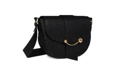 A black bag with a strap

Description automatically generated