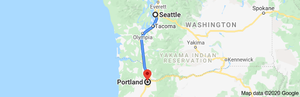 Seattle to Portland map