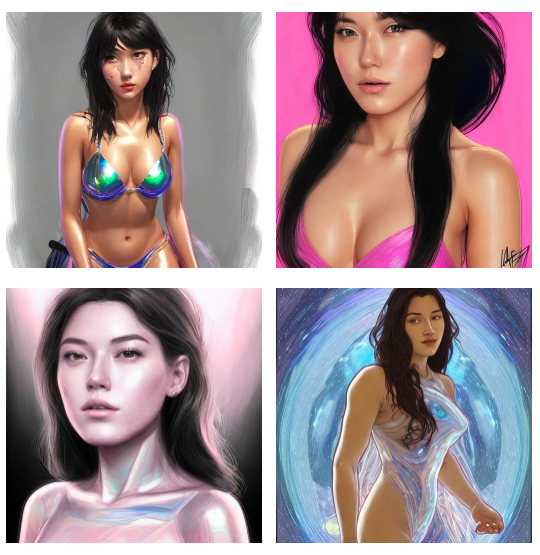 Lensa app Magic Avatar results depicting avatars of an Asian woman