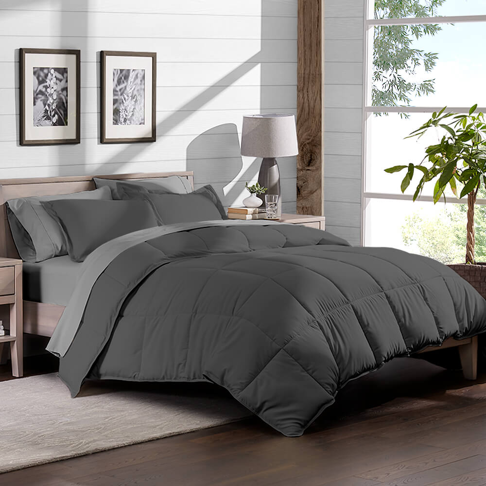  Kết hợp ga giường màu xám với các đồ dùng nội thất một cách khéo léo
