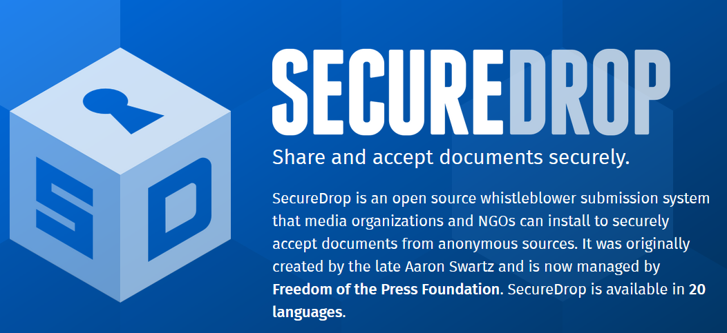 Capture écran sur site SECUREDROP